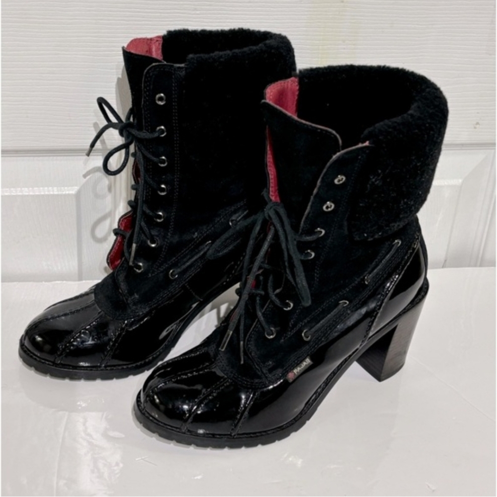 Pajar Heeled Winter Patent Suede Leather Boots